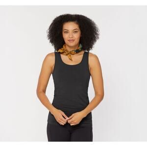 NWT Duluth Trading Co Women's No-Yank Wireless Built-In Bra Tank Black Size S